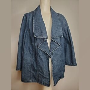 Dress Barn  Waterfall Front Denim Jacket